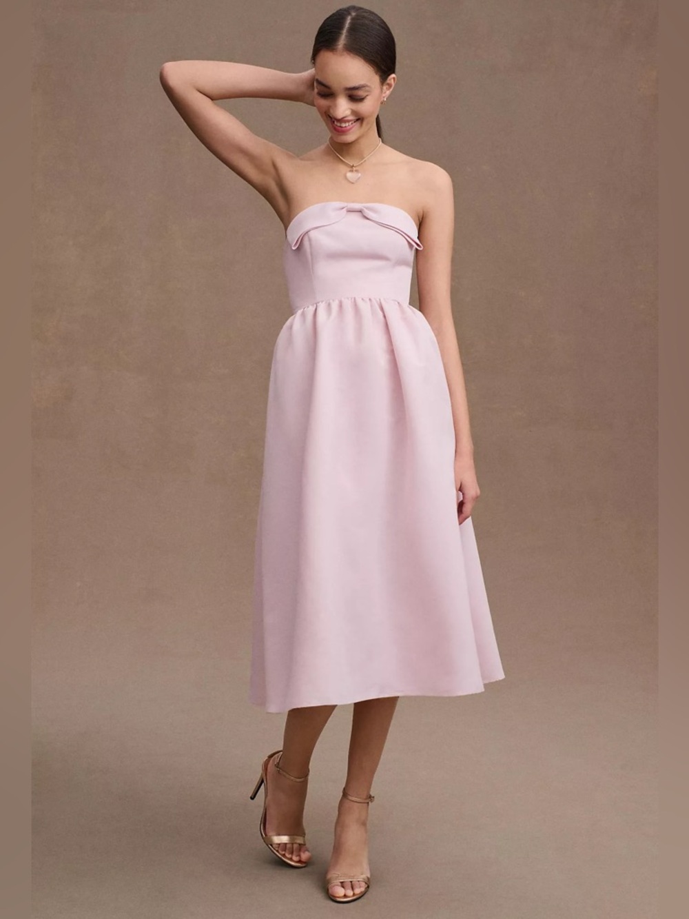 Sachin & Babi Blaine Strapless Bow Taffeta Midi Dress